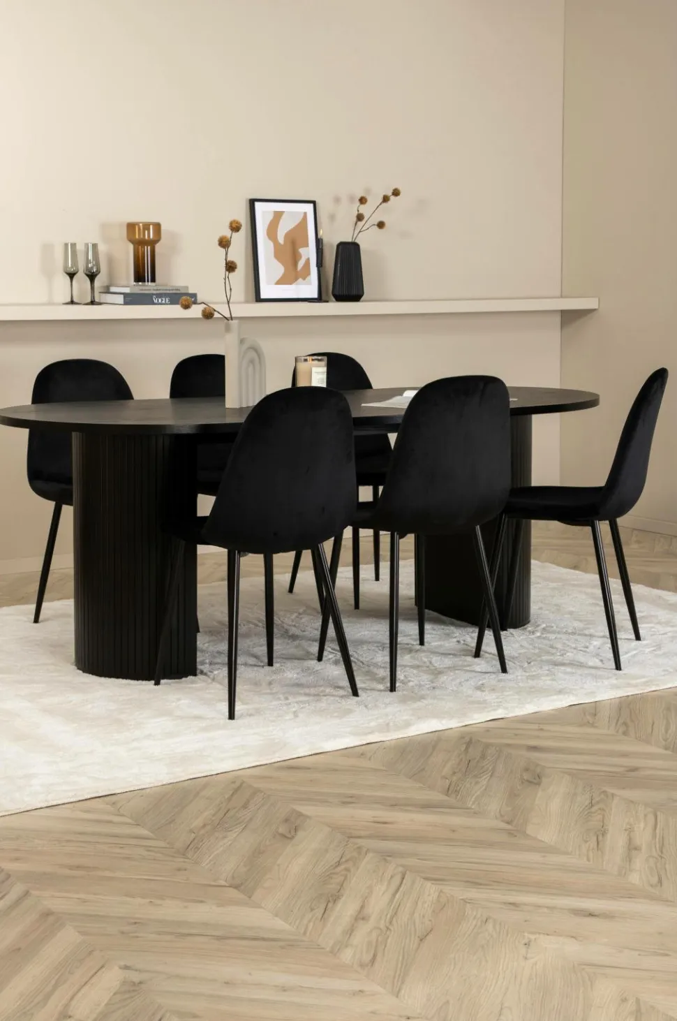 Venture Home Spisegruppe Bianca med 6 spisebordsstole Polar