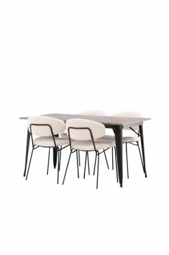 Venture Home Spisegruppe Tempe med 4 spisebordsstole Chico