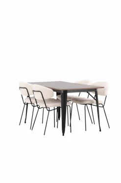 Venture Home Spisegruppe Tempe med 4 spisebordsstole Chico