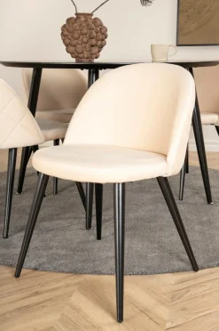 Venture Home Spisegruppe Dipp med 4 spisebordsstole Velvet Stitches