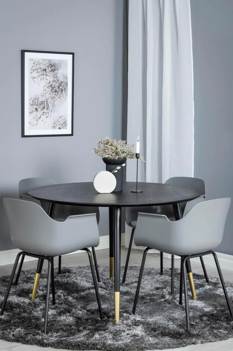 Venture Home Spisegruppe Dipp med 4 stk. stole Comfort