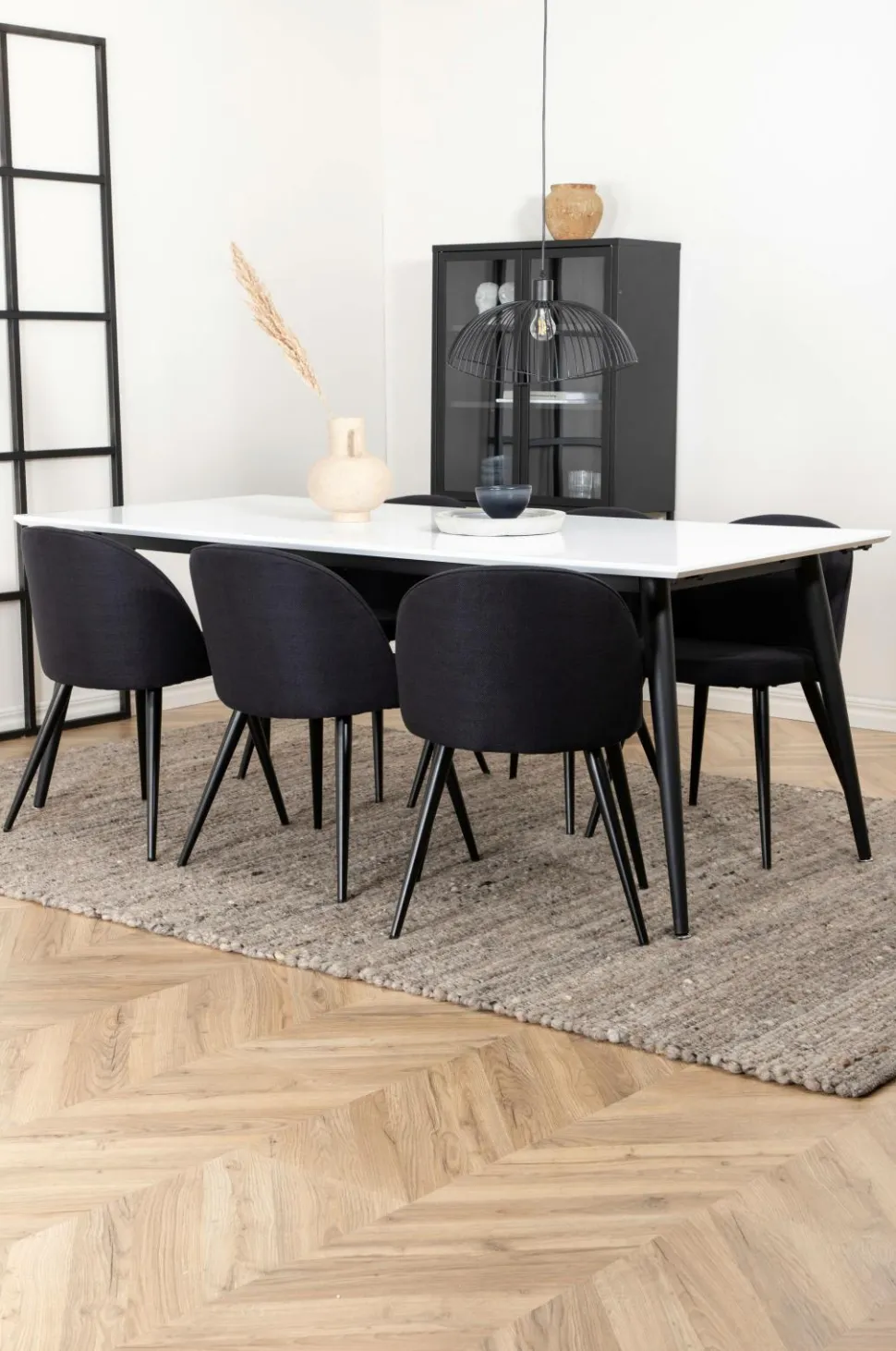 Venture Home Spisegruppe Jimmy med 6 spisebordsstole Velvet