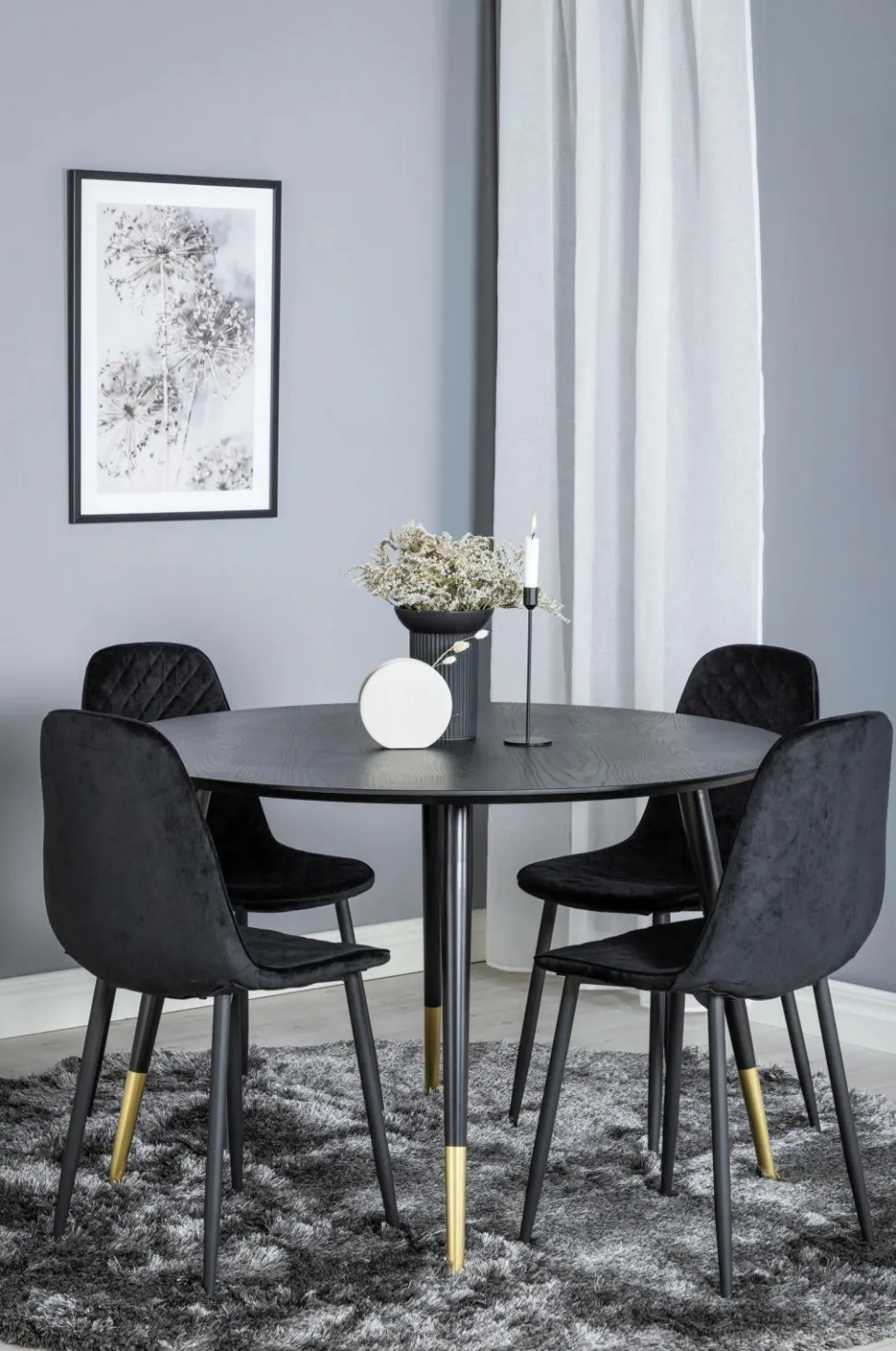 Venture Home Spisegruppe Dipp med 4 stk. stole Polar