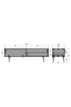 WOOOD Mediebænk Tygo, 150 cm