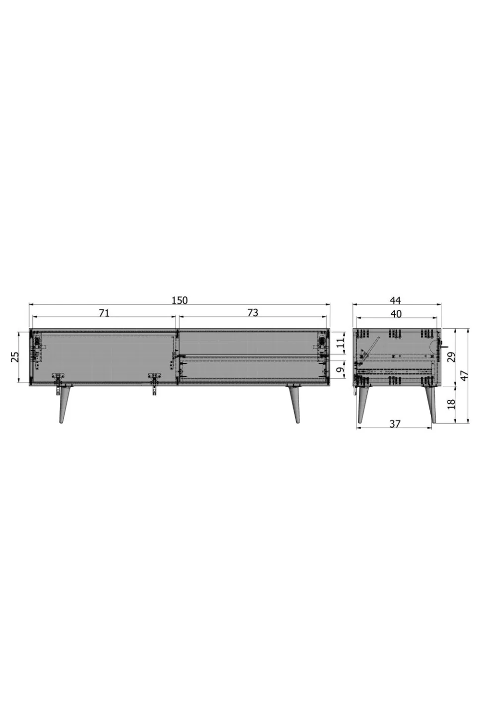 WOOOD Mediebænk Tygo, 150 cm